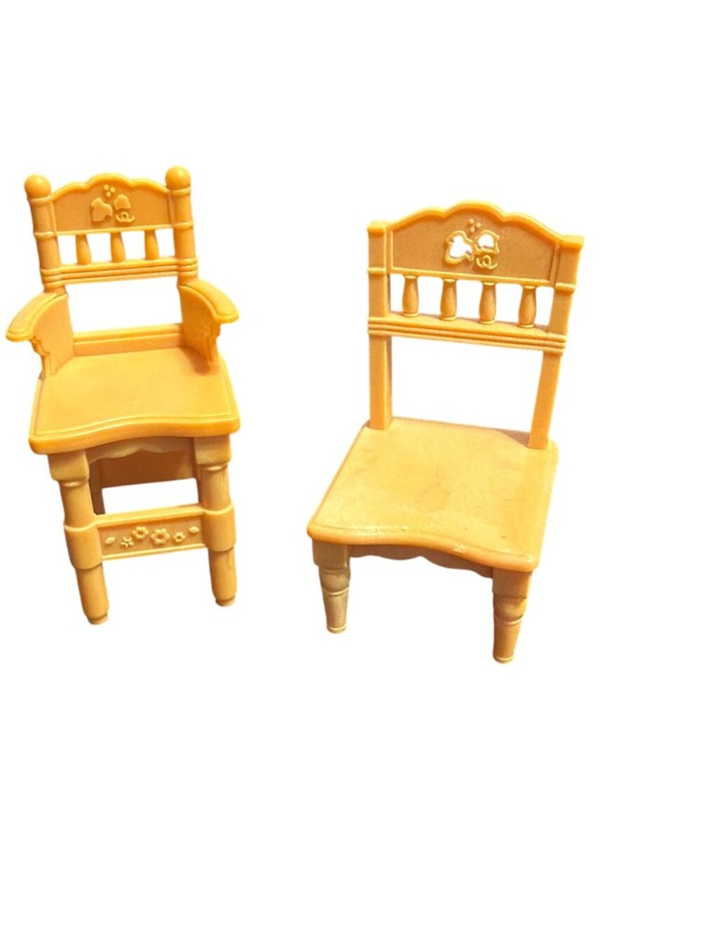 2 Sylvanian Families Chair Barstool Calico Critters Tan Dollhouse Furniture